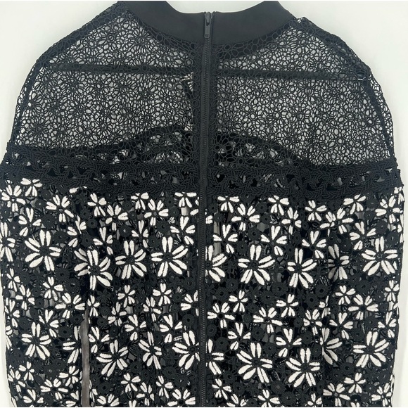 Self-Portrait Antoinette Guipure Mixed Floral Lace Sheer Top Romantic Blouse - Picture 7 of 9